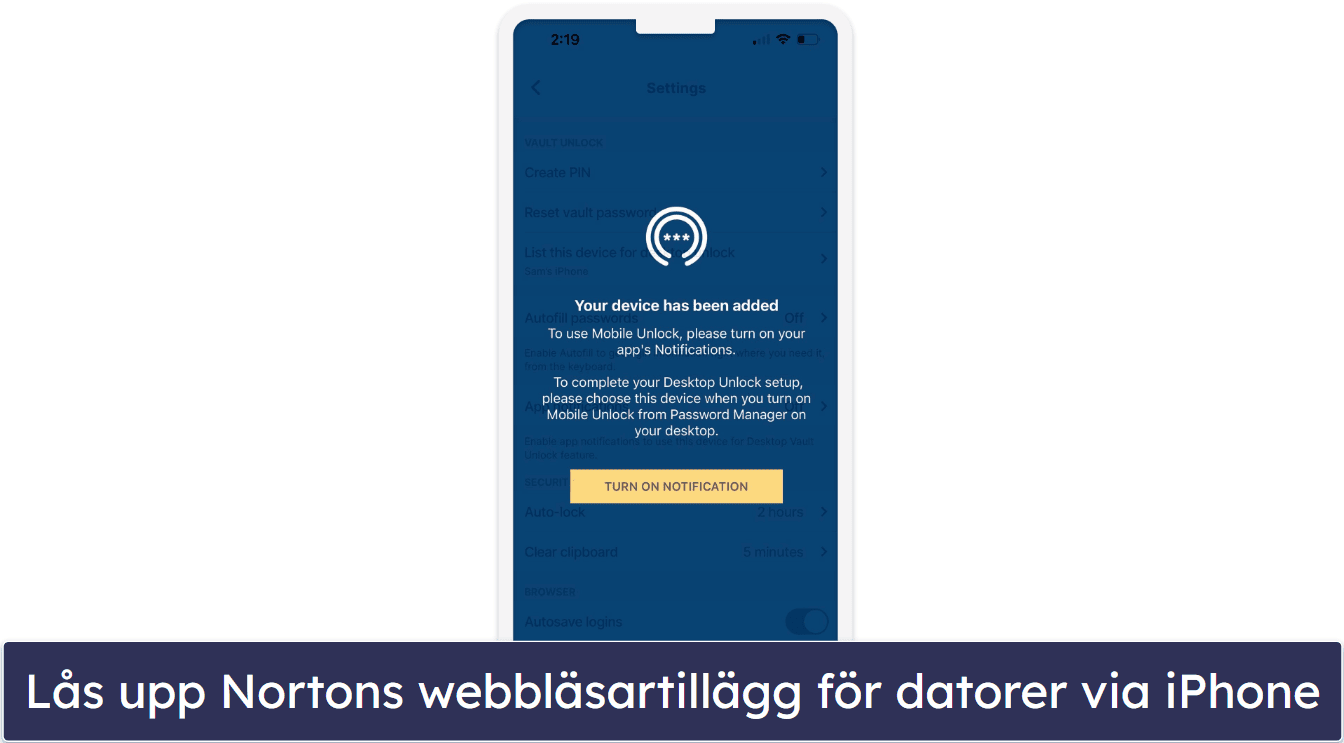 Bonus. Norton Password Manager — Utmärkt gratisalternativ med en intuitiv iOS-app