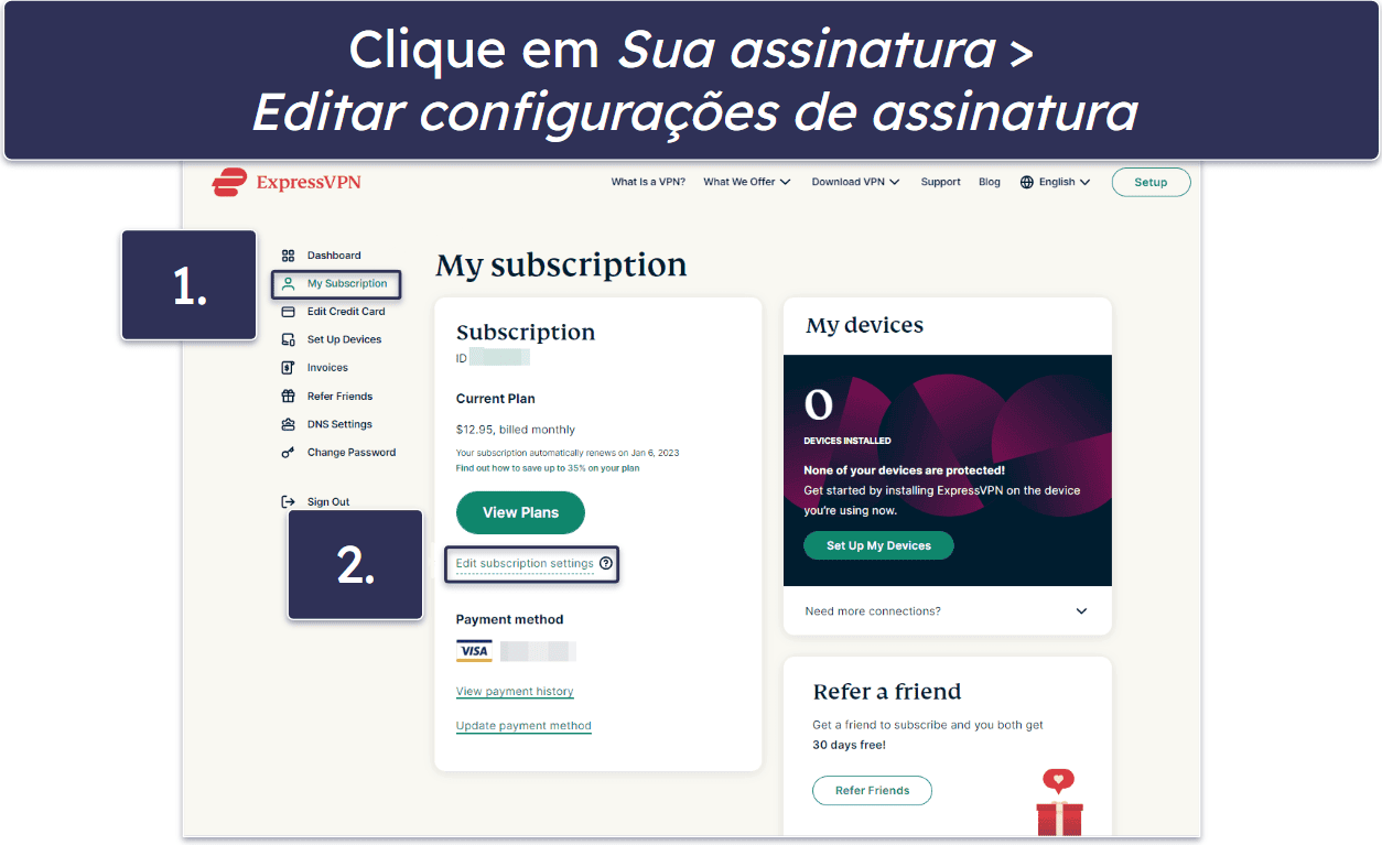 Custos de renovação da ExpressVPN e como cancelar a renovação automática