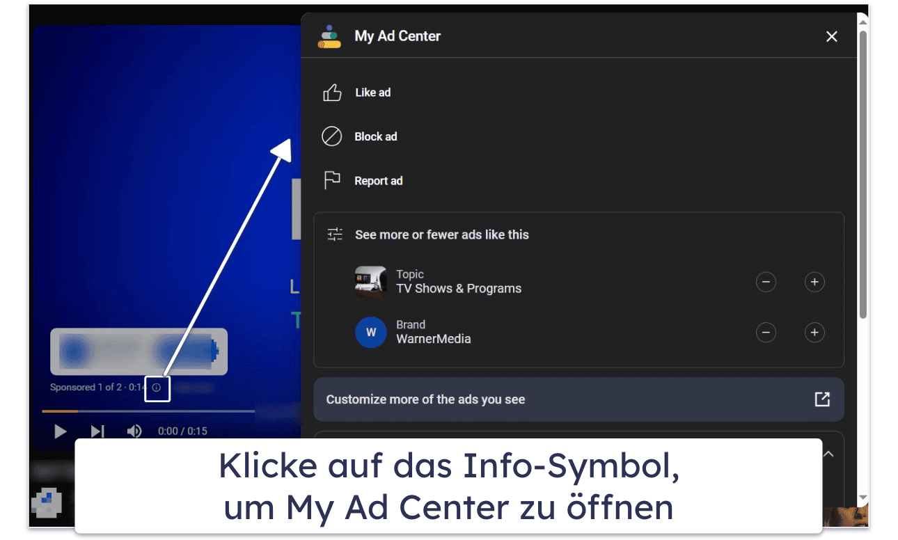 Wie kann ich eine bestimmte Werbeanzeige auf YouTube blockieren?