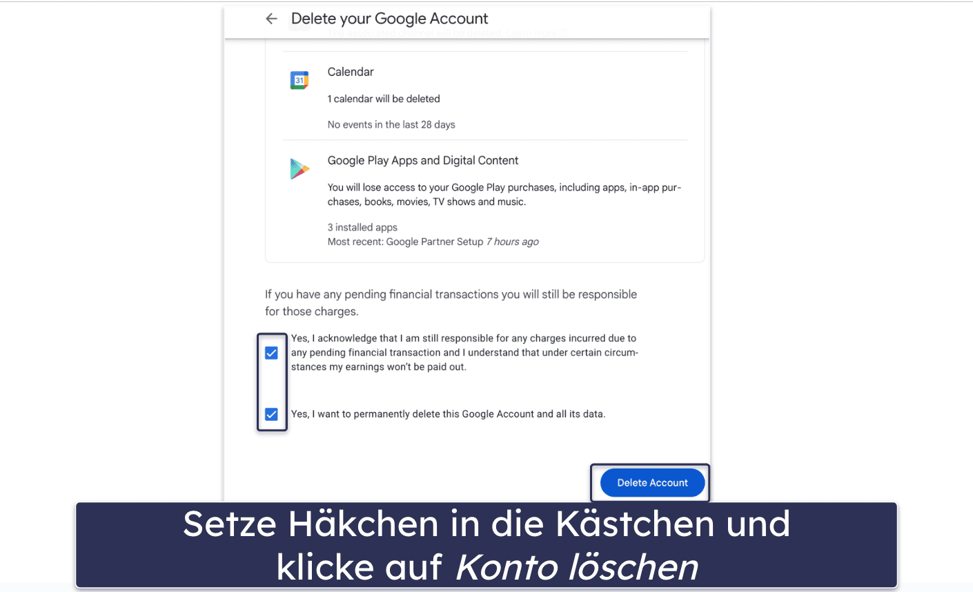 So löschst Du Dein gesamtes Google-Konto über einen Computer-Browser