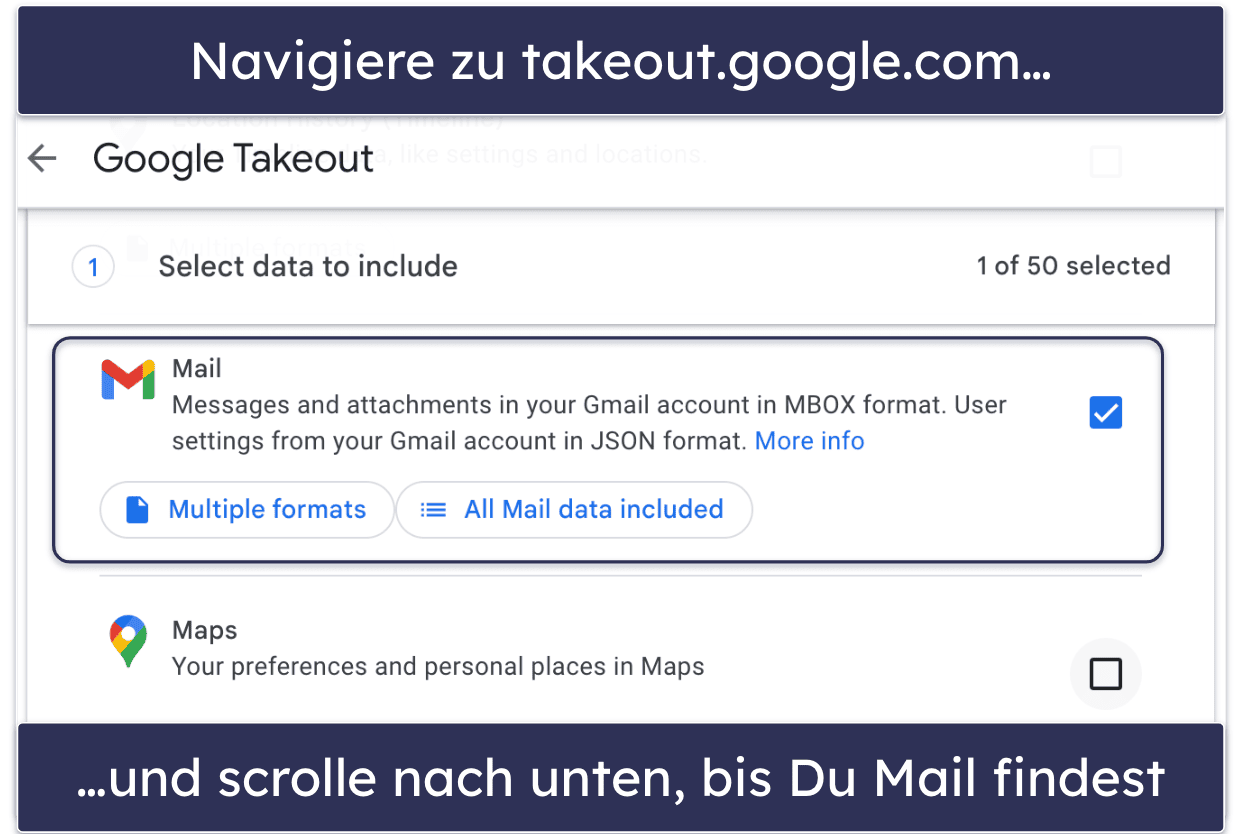 Vorbereitungsschritt 1: Sichere Deine Gmail-Daten