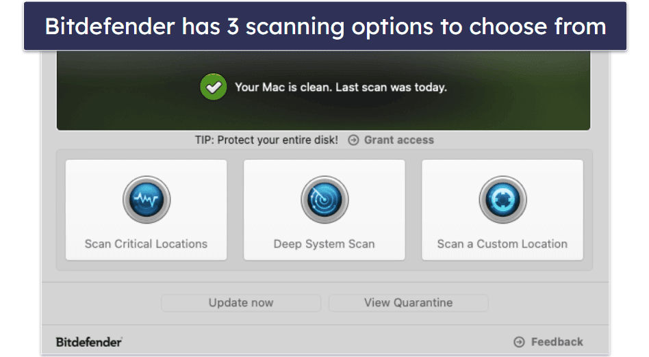 3.🥉 Bitdefender Virus Scanner for Mac — Excellent Cloud-Based Malware Scanning