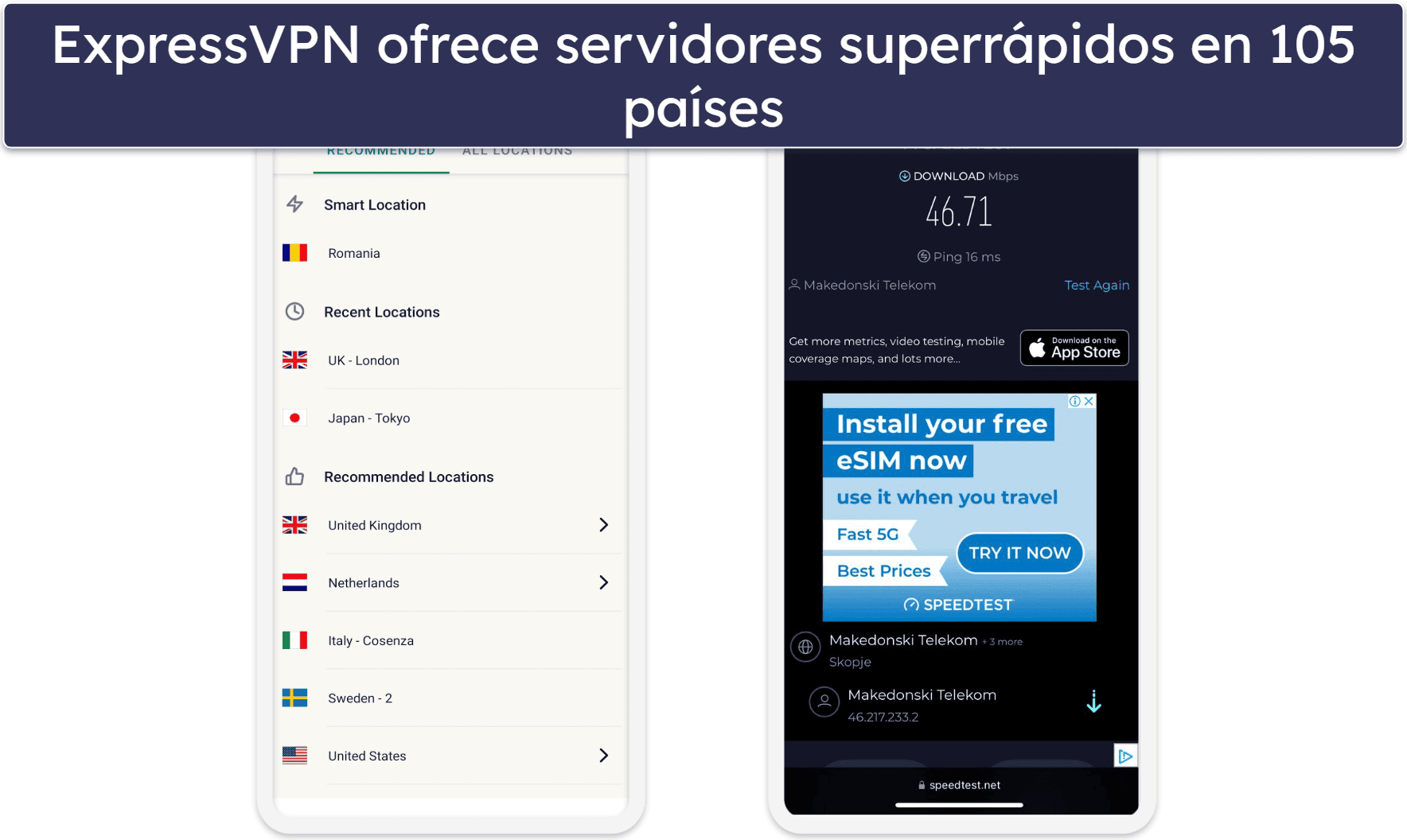 🥇1. ExpressVPN: la mejor VPN para iOS en 2025