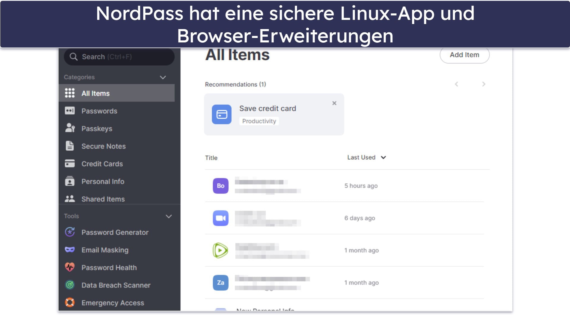 4. NordPass — Einfache Bedienung + optimiertes Dashboard