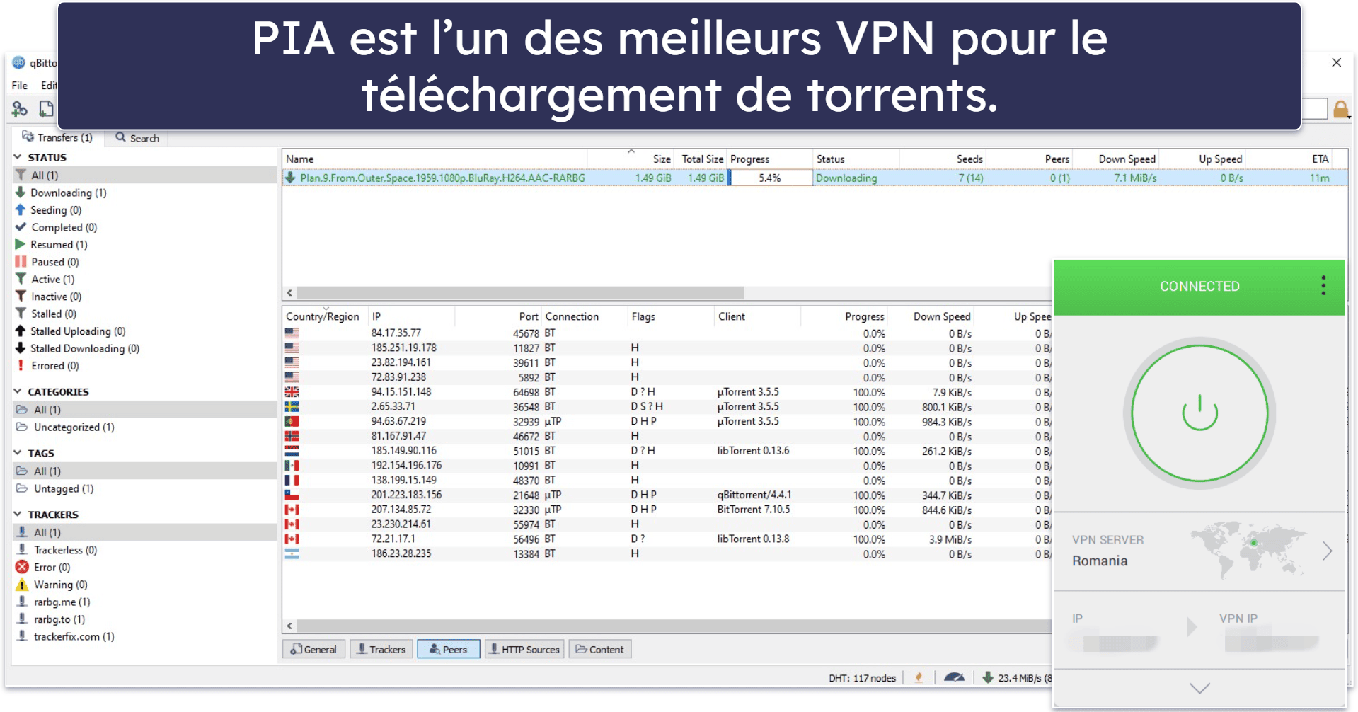 🥈2. Private Internet Access – Très bon pour le téléchargement de torrents en Argentine