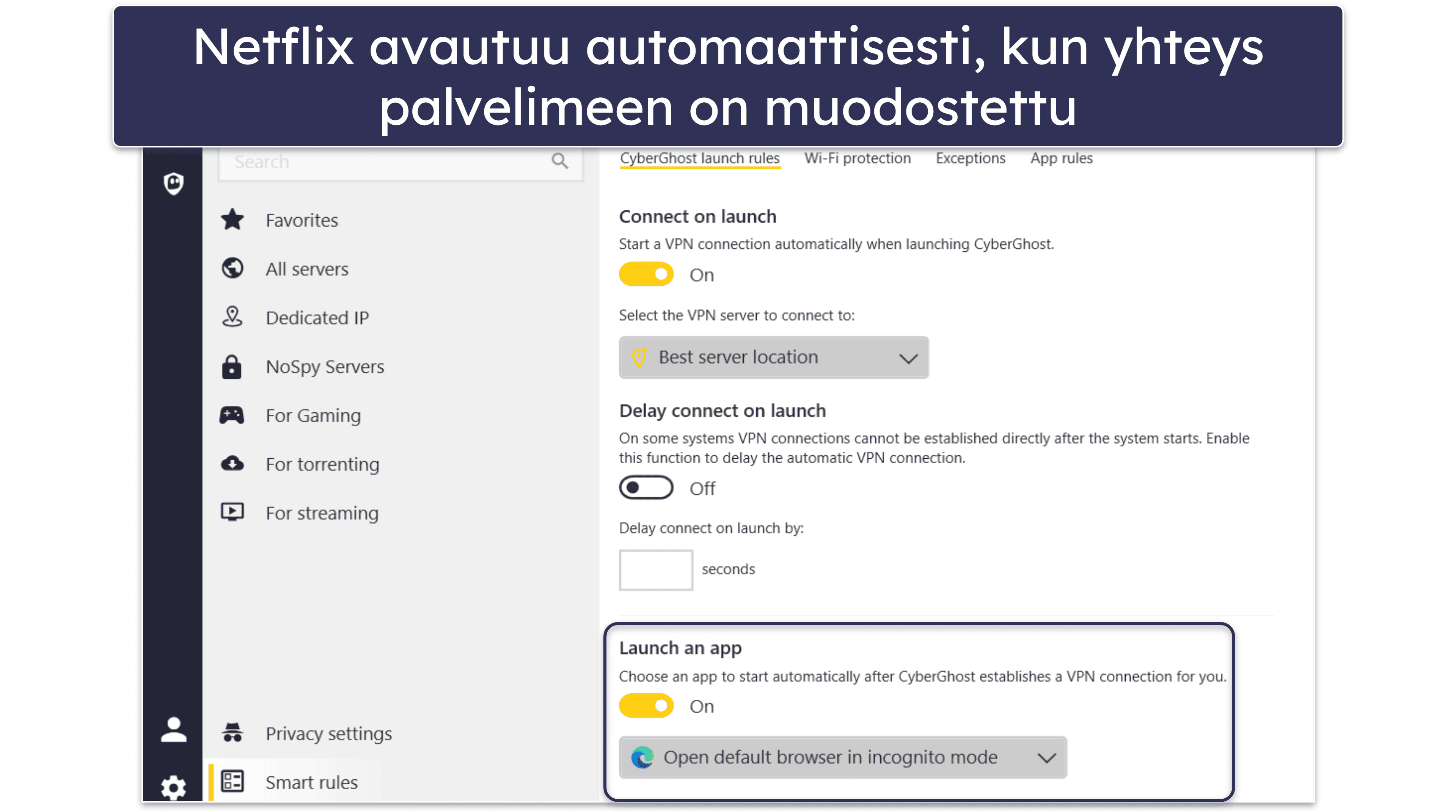 🥉3. CyberGhost VPN – Aloittelijaystävällinen VPN erillisillä Netflix-palvelimilla