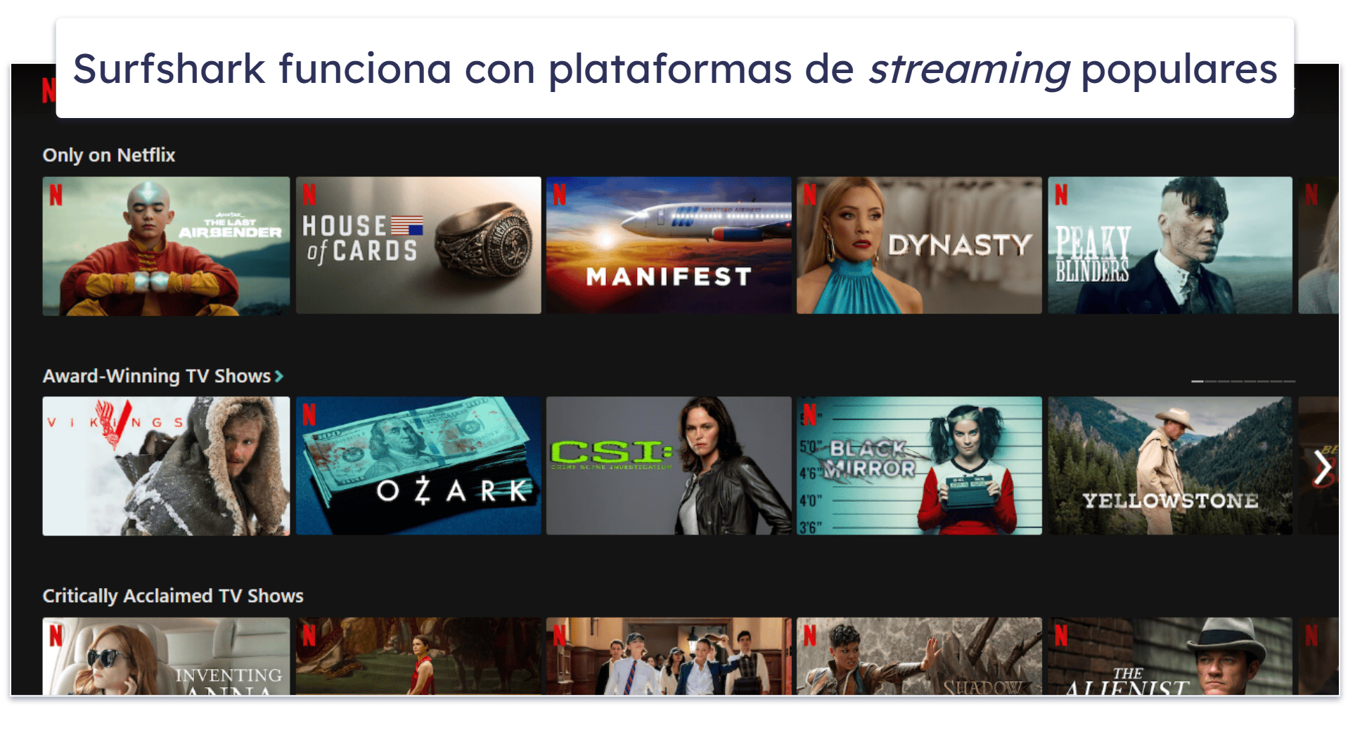 Compatibilidad de Surfshark con servicios de streaming: Accede con facilidad a decenas de plataformas