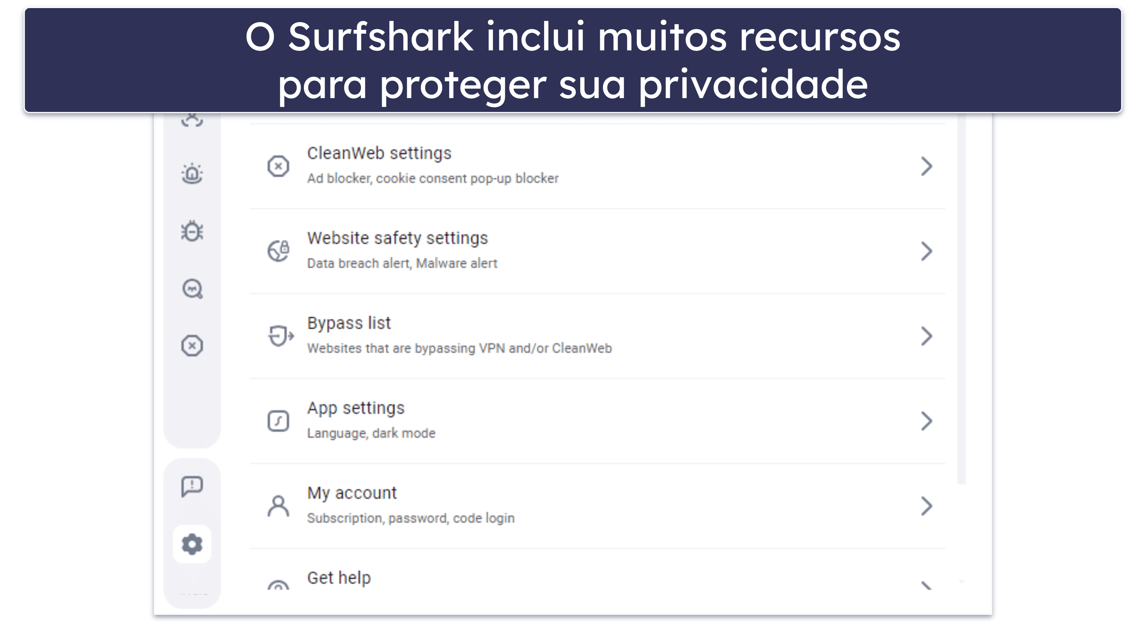 Facilidade de uso do Surfshark: aplicativos móveis e desktop — Interface intuitiva em todos os dispositivos