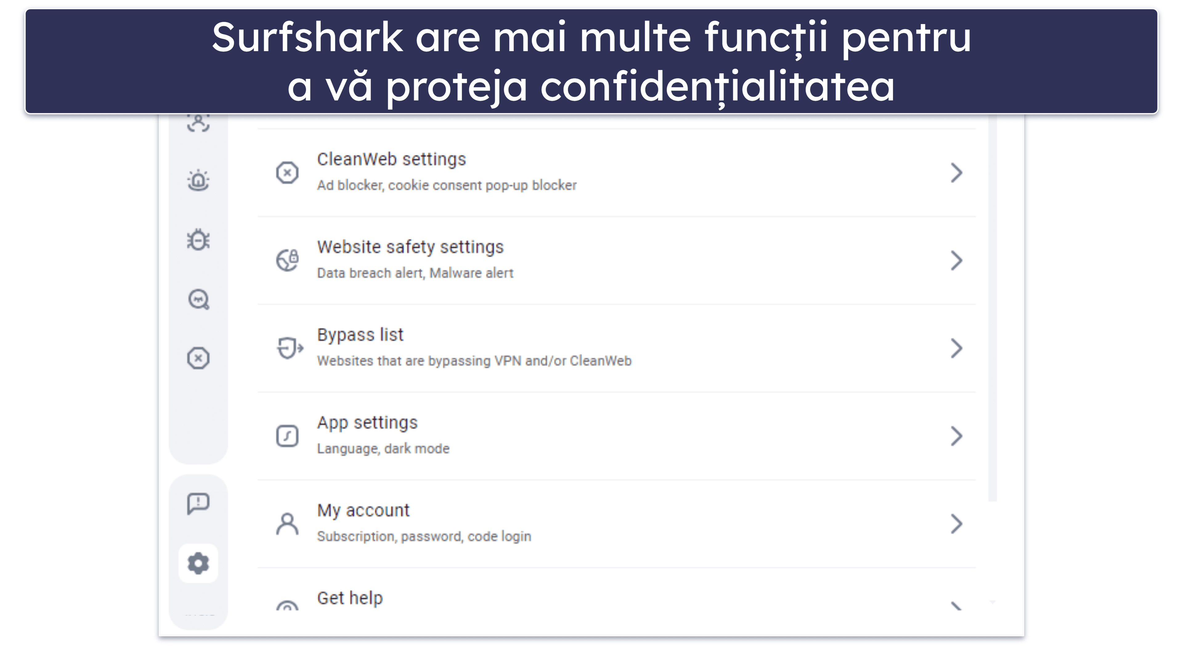 Ușurință de utilizare cu Surfshark: Mobil și Aplicații desktop — Interfață ușor de utilizat pentru toate dispozitivele