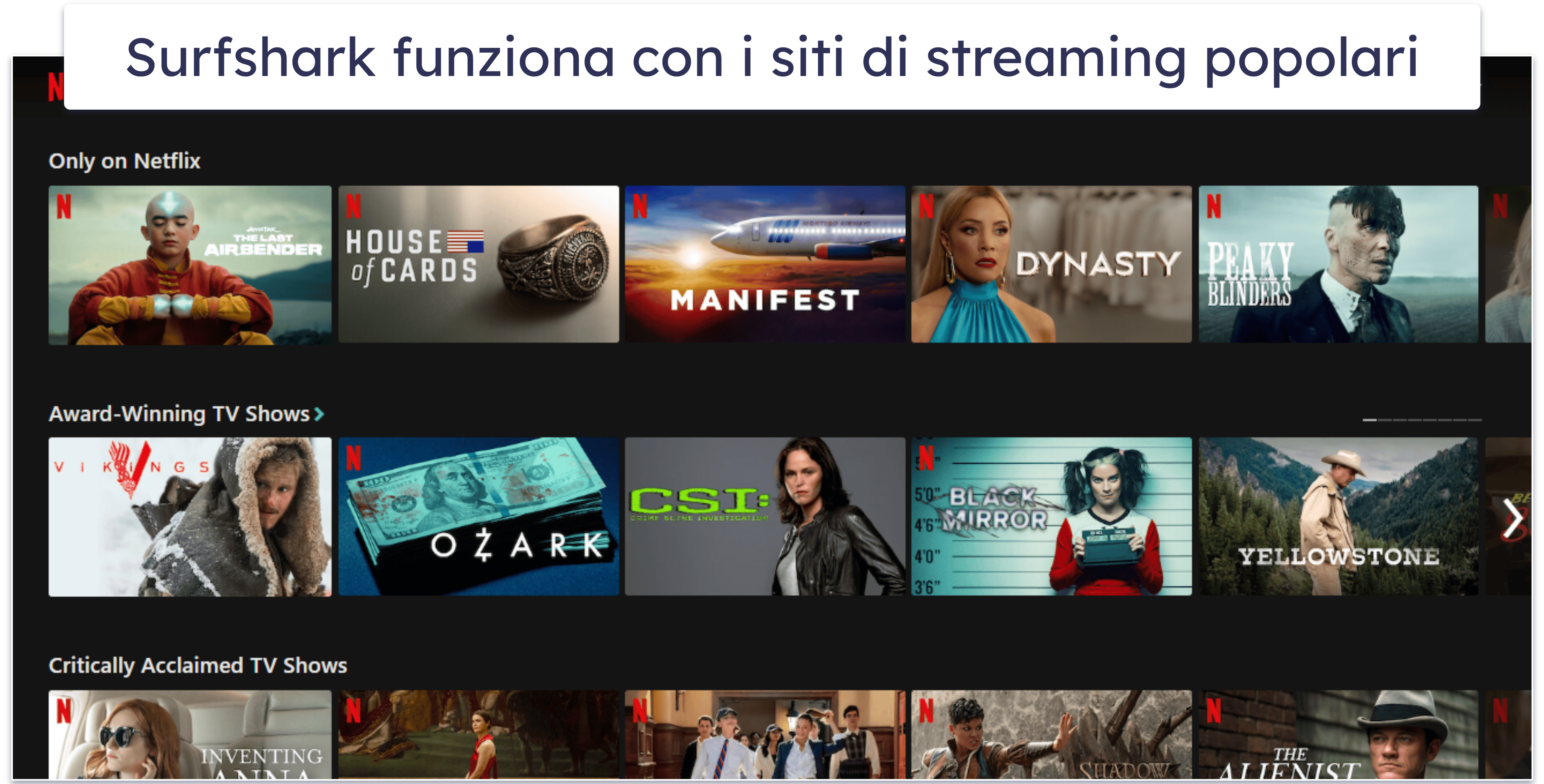 Supporto per lo streaming di Surfshark — Accedi facilmente a decine di servizi di streaming