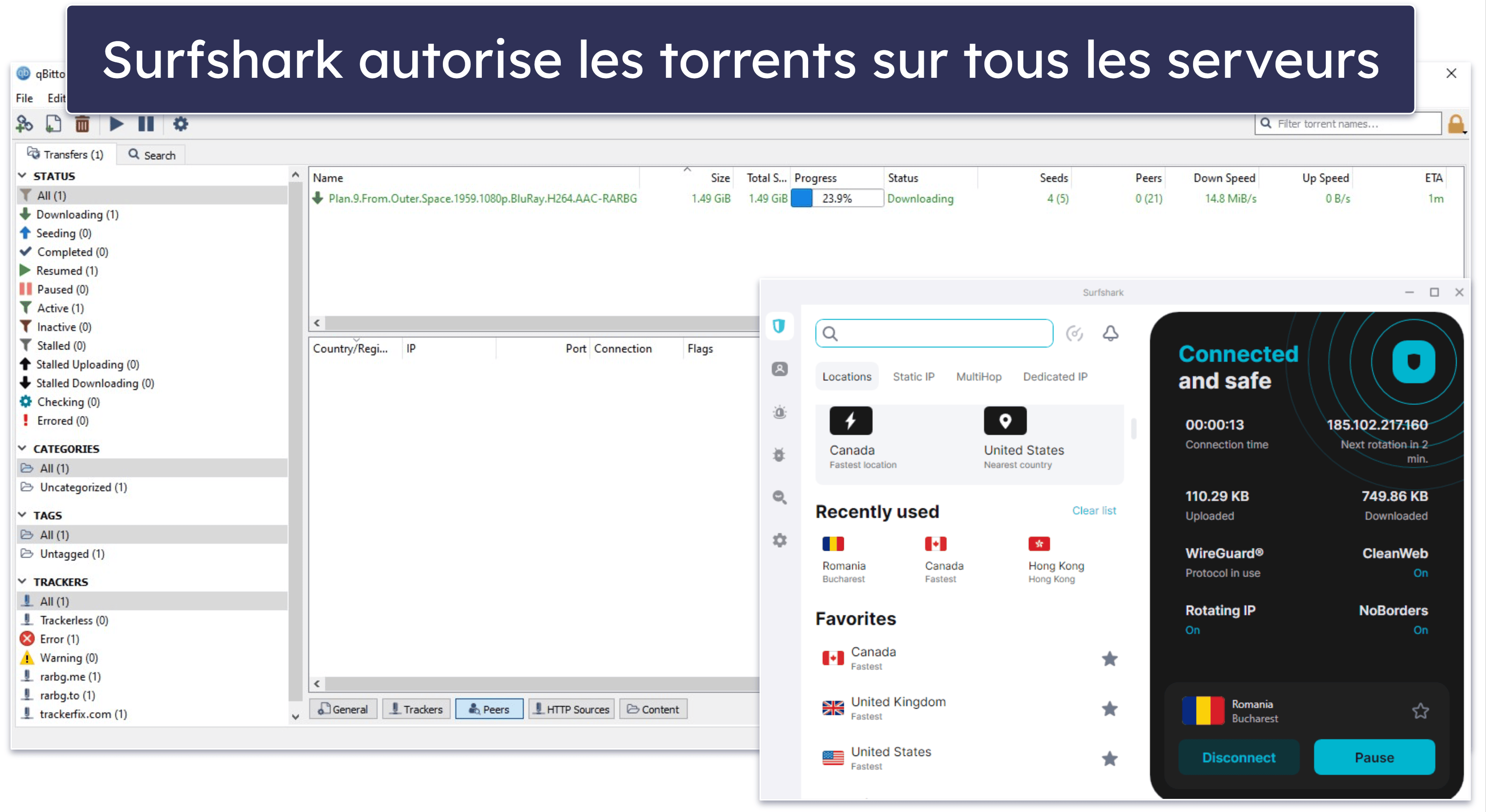 Surfshark et les torrents — Téléchargez des fichiers sur tous les serveurs