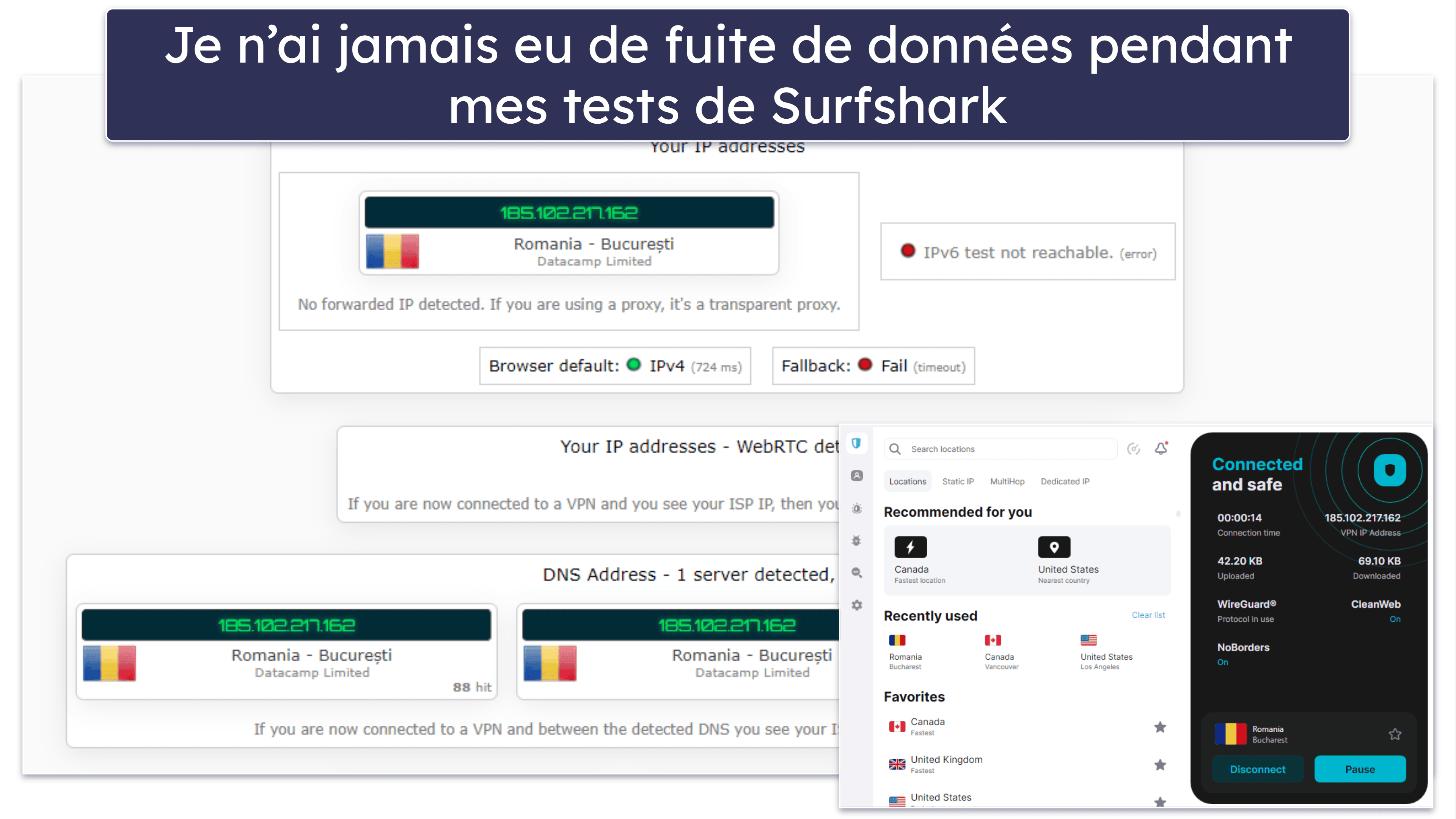 Fonctionnalités de Surfshark