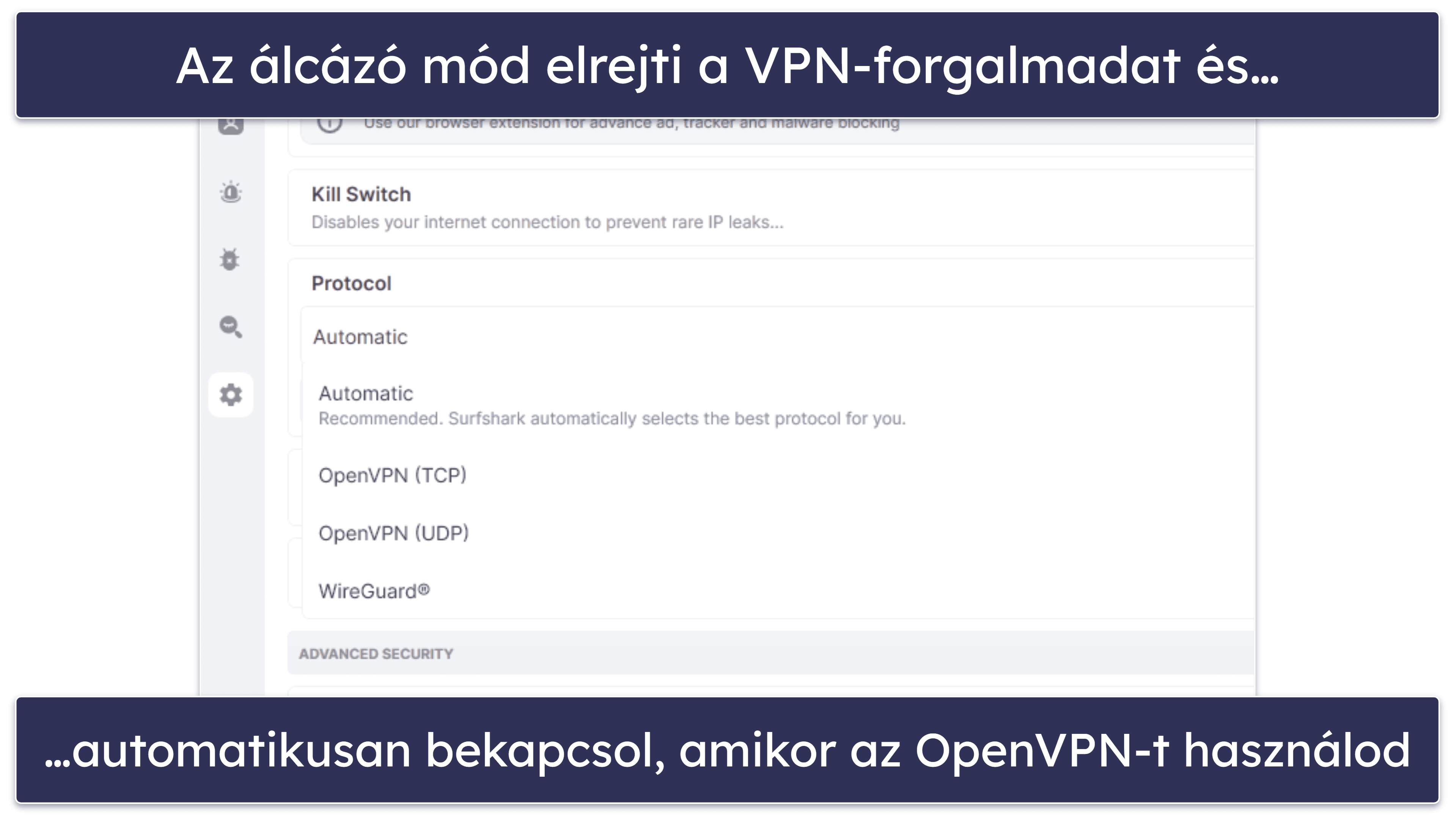 A Surfshark funkciói