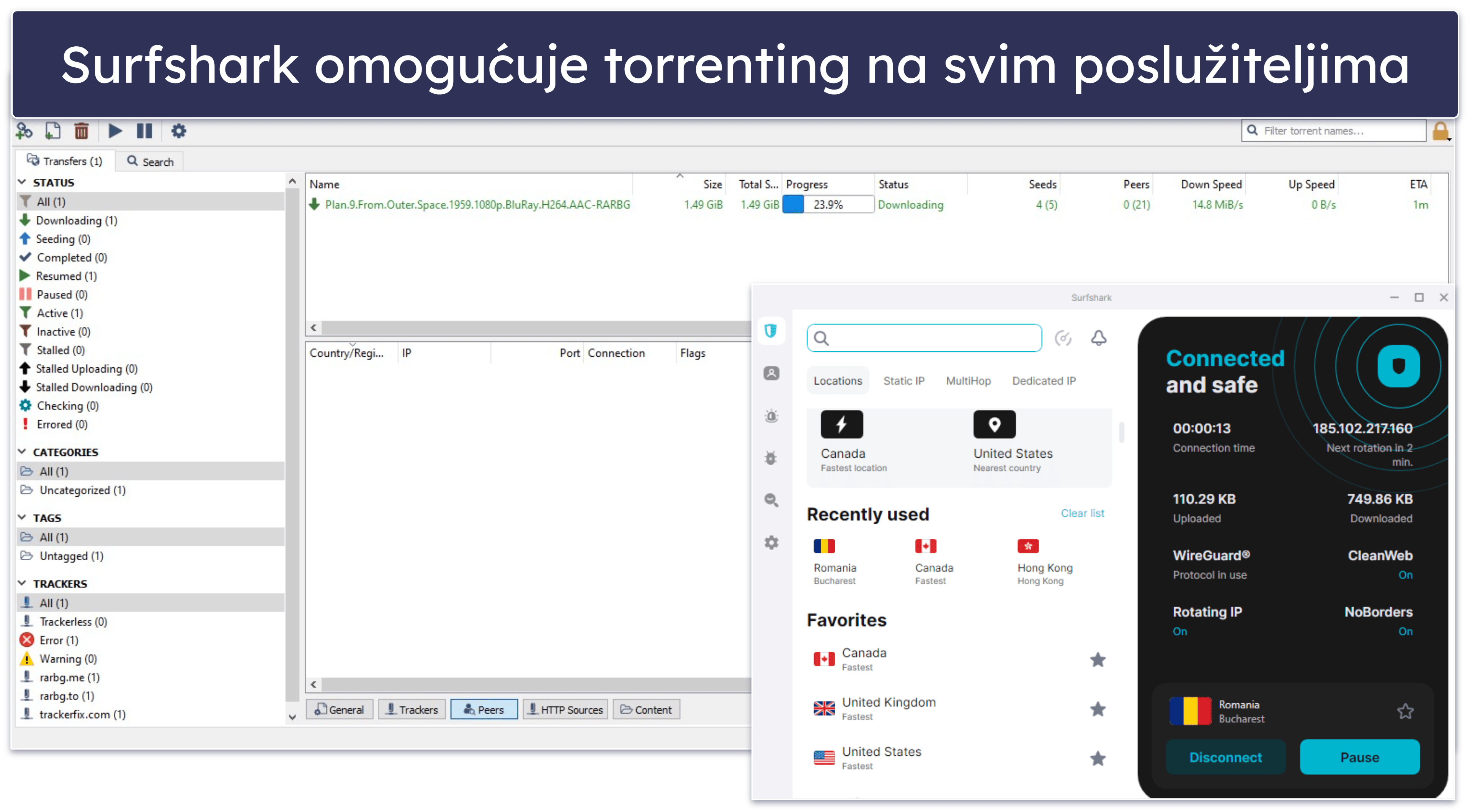 Surfshark podrška za torrenting – preuzimanje datoteka na svim poslužiteljima