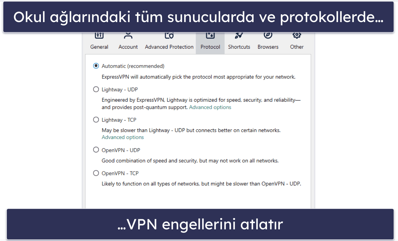 🥇 1. ExpressVPN — 2025 Yılının Genel Olarak Okullar İçin En İyi VPN’si